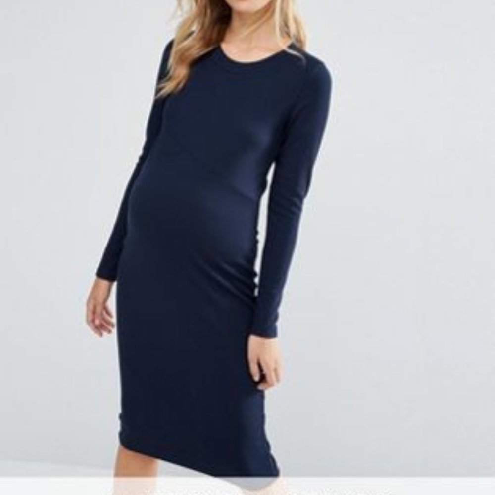 Asos Mamalicious Long Sleeve Bodycon Dress
